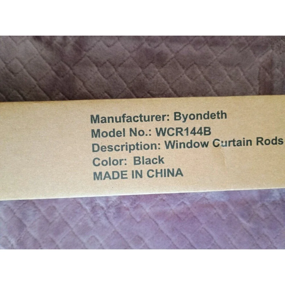Beyondeth Window Curtain Rod WCR144B Black Adjustable Curtain Rod New Open Box
